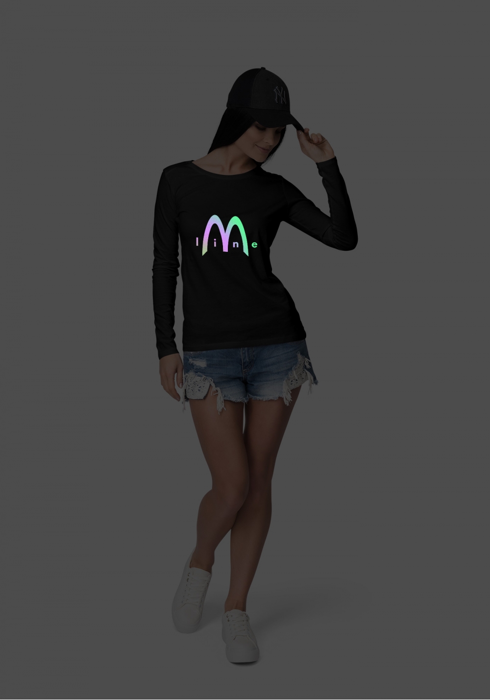 Лимитированный лонгслив женский Линия М ~ M Line (мрачный)