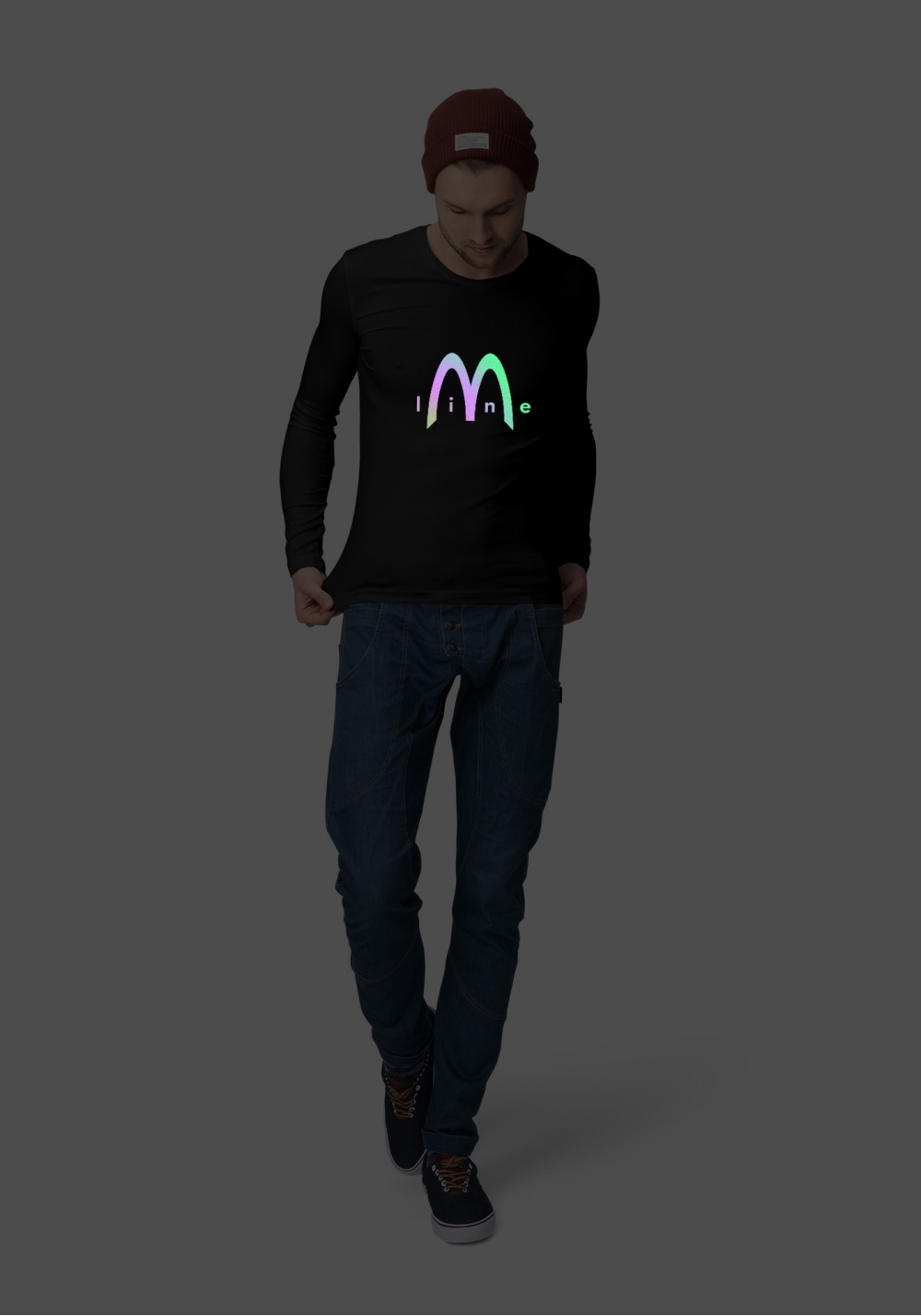 Лимитированный лонгслив мужской Линия М ~ M Line (мрачный)