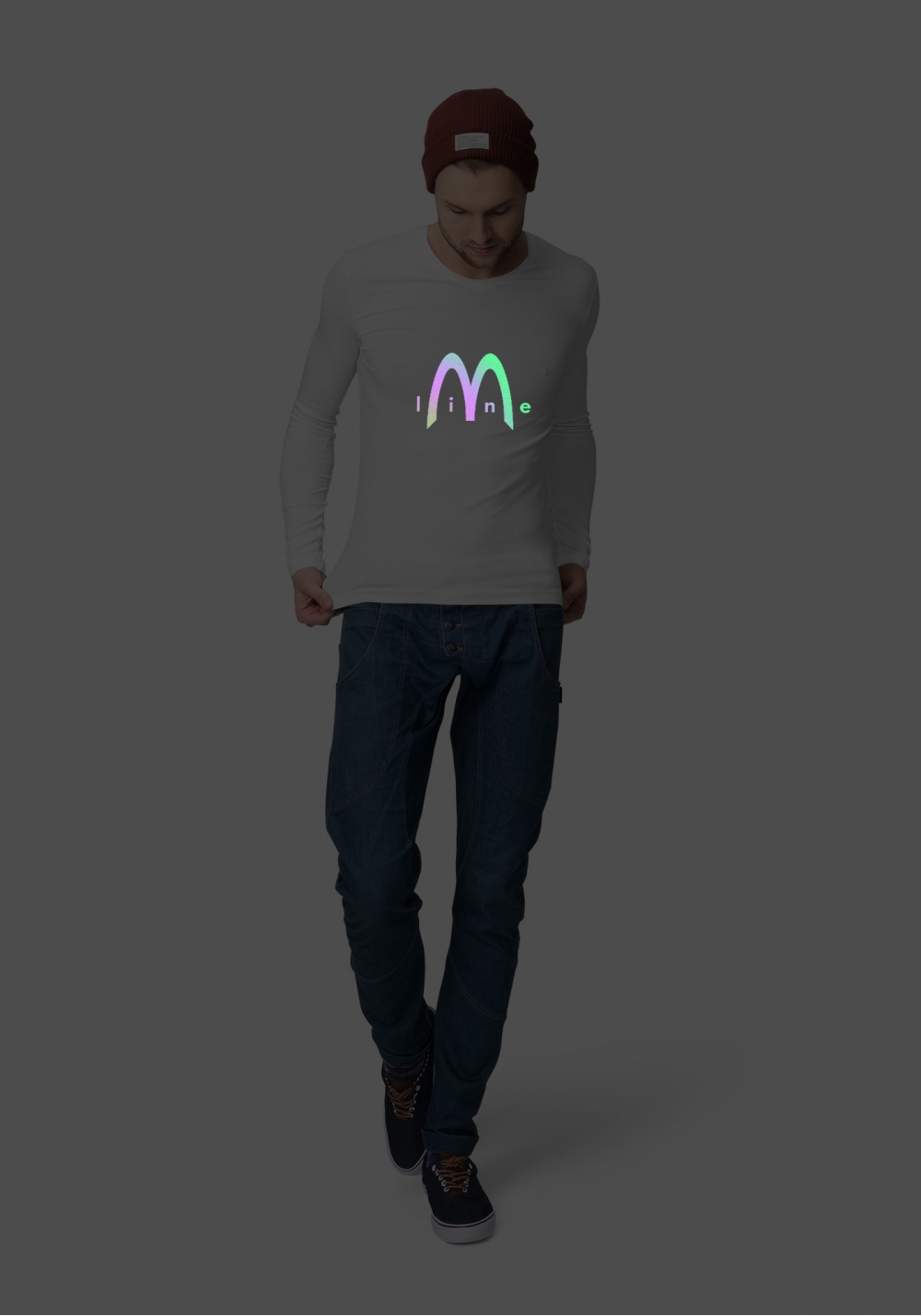Лимитированный лонгслив мужской Линия М ~ M Line (ясный)