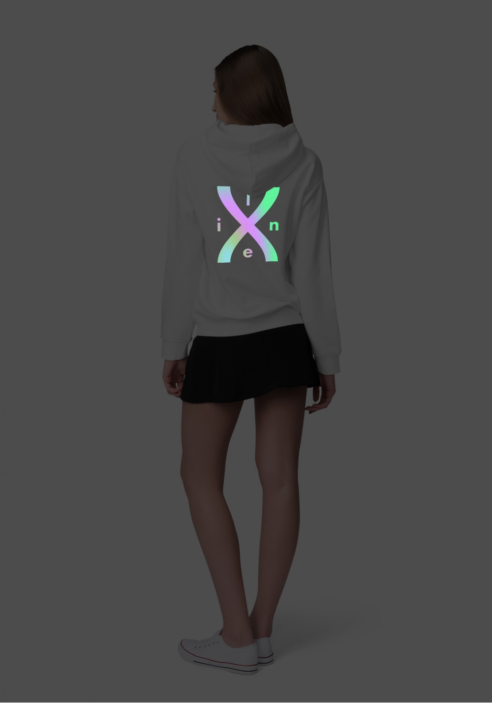 Лимитированное худи унисекс Линия Экс ~ X Line (ясное, коллекция back)