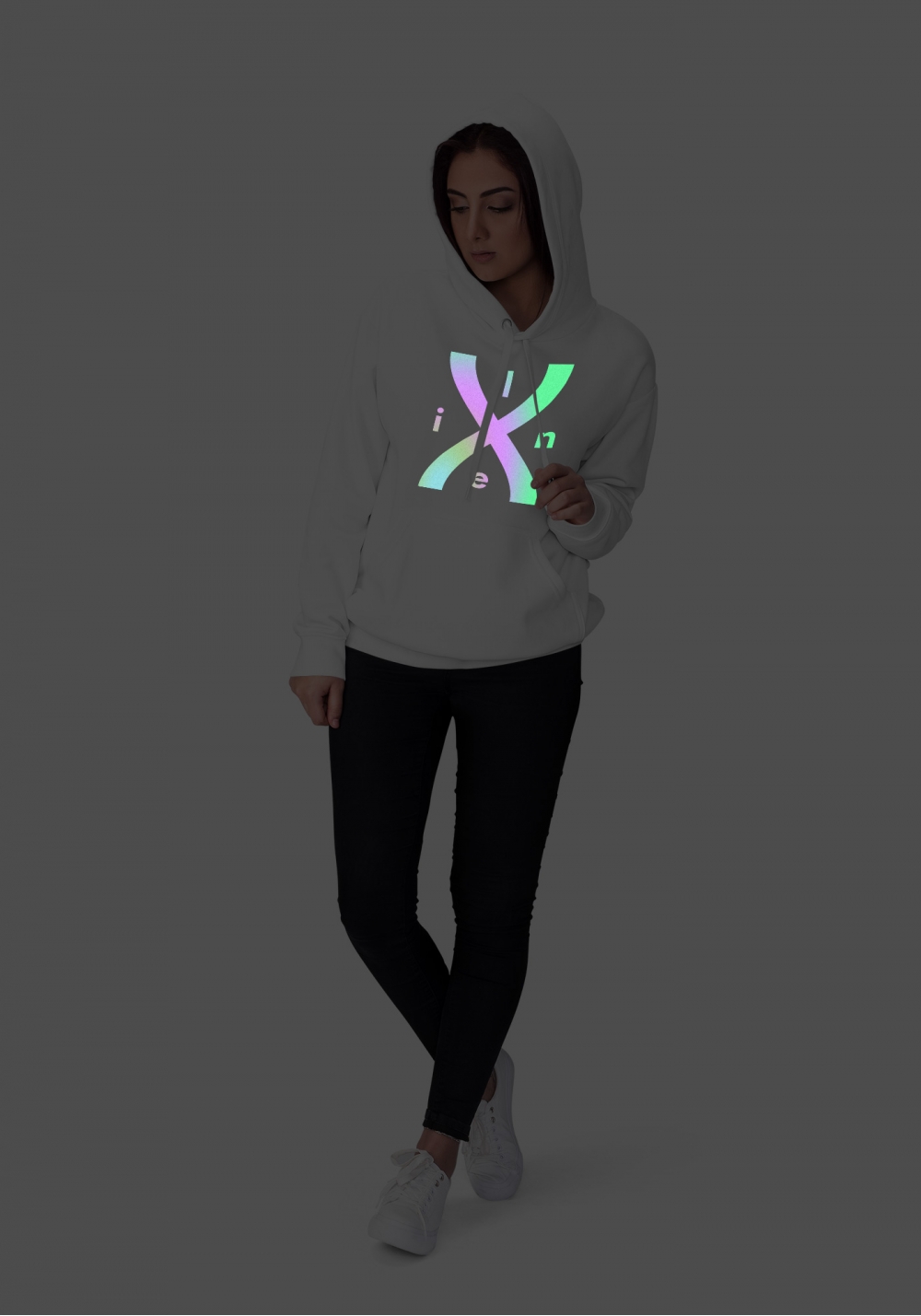 Лимитированное худи унисекс Линия Экс ~ X Line (ясное, коллекция front)